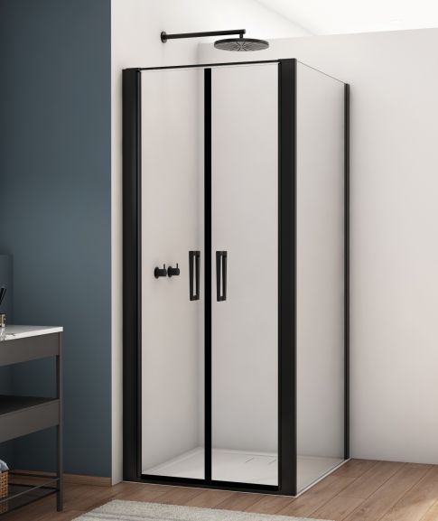 Sprchové kouty SanSwiss D22T2+D22F1 BLACK LINE